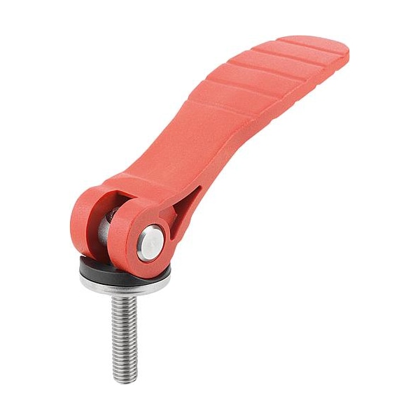 Cam Lever with plastic handle ext. thread, steel or stainless, inch